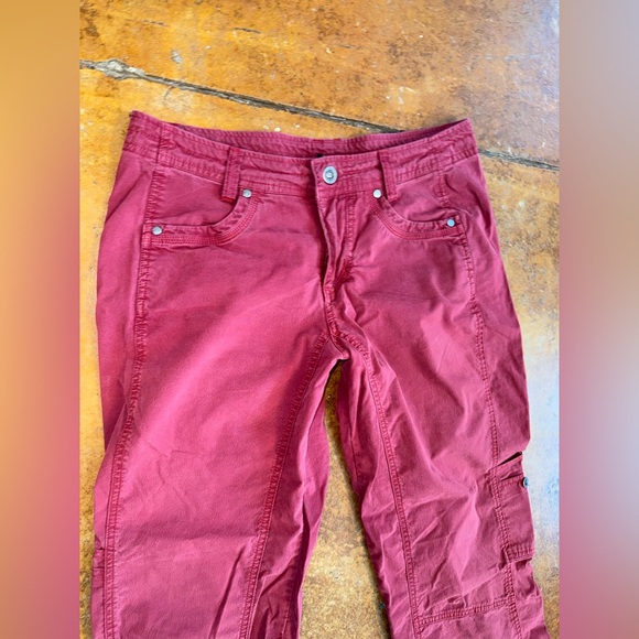 Kuhl red vintage wash mid rise cargo hiking pants size 8 women’s - Picture 2 of 8